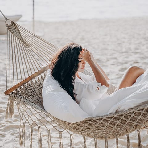 Cotton Rope Hammock with Tree Straps Kit